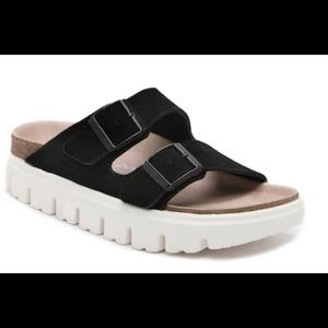 Birkenstock papillio Arizona platform suede black